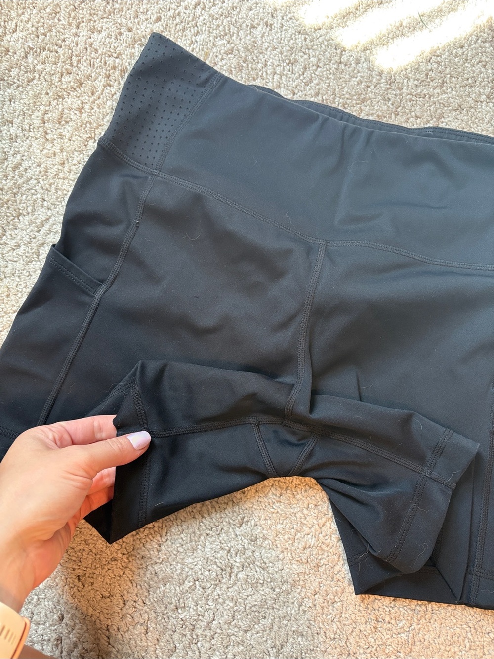 High-Waist Black Brooks Bike Shorts - Picture 6 of 6